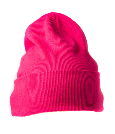 knitted hat isolated on white background .