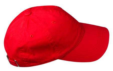 cap isolated on white background. cap with a visor. red cap .の写真素材