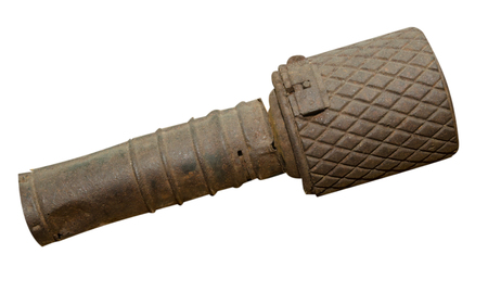 Granate isolated on white background. A grenade from the time of the Second World War. Old grenade .の写真素材