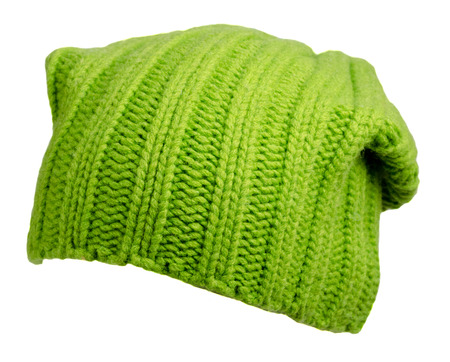 Women's hat . knitted hat isolated on white background.の写真素材