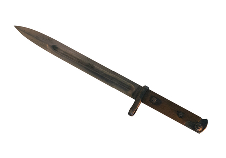 bayonet knife isolated on white background. bayonet knife from the second world war .