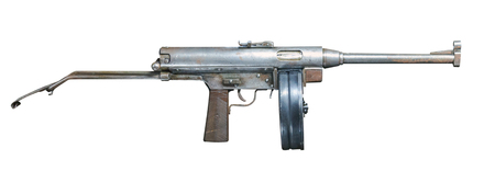 automatic rifle isolated on white background. automatic rifle from the Second World War.