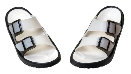 rubber sandal isolated on white background .men fashion sandal 