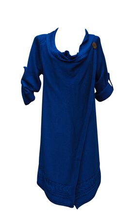 blue women's dress. female dress isolated on white background.beautiful dressの写真素材