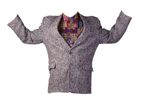 men gray jacket with buttons isolated on a white background. Casual styleの写真素材