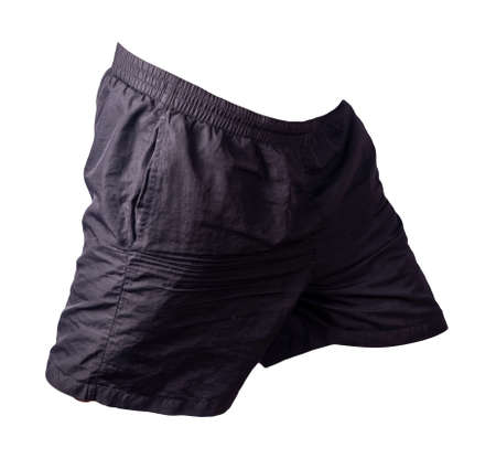 men's black shorts isolated on white background .sport pantsの写真素材