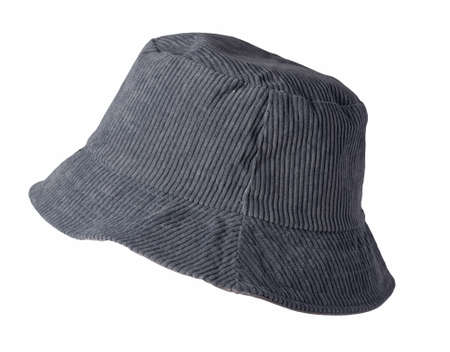 gray bucket hat isolated on white background .fisherman's hat, Irish country hat, session hat, panama.の写真素材