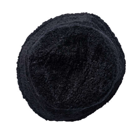 autumn black bucket hat artificial fur isolated on white background .fisherman's hat, Irish country hat, session hat, panama.の写真素材