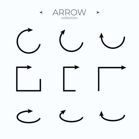 Premium set of arrow line. Arrow vector icon set. Trendy line style. Simple Minimal Pictogram. Vector illustrationのイラスト素材