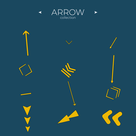 Set of colour arrows. Arrows colorful set. Arrow logo concept. Curly and wave orientation. Vector illustrationのイラスト素材
