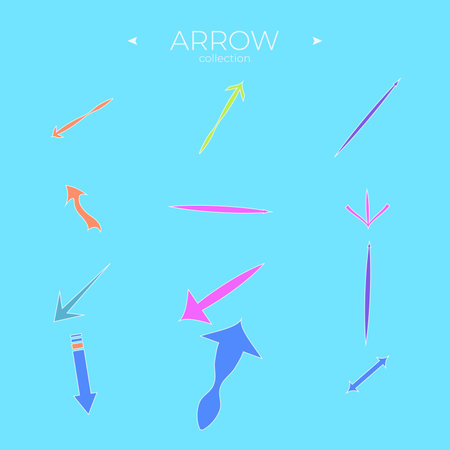 Set of arrows. Arrows colorful set. With elegant style. Symbol set. Vector illustrationのイラスト素材