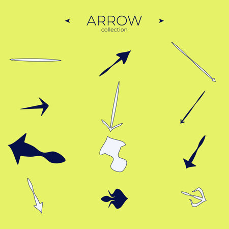 Set of arrows. Colorful comic arrow. With elegant style. Symbol set. Vector illustrationのイラスト素材
