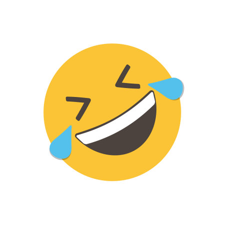 Rolling on the floor laughing. funny yellow emoticon. smiling emoticon character design. Isolated 3D. Vector Emoticon. for interfaceのイラスト素材