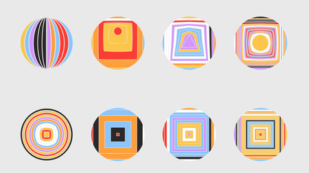 Set Of Cool Linear Hand Drawn Stickers Vector Design. Collection of Y2K Patches. Trendy Smile...