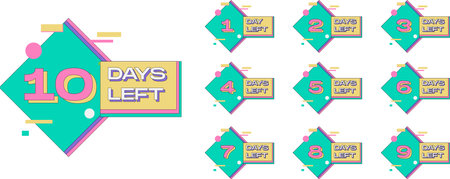 Days Left Badges and Stickers. Count time sale. Number of days left. Countdown left days banner....