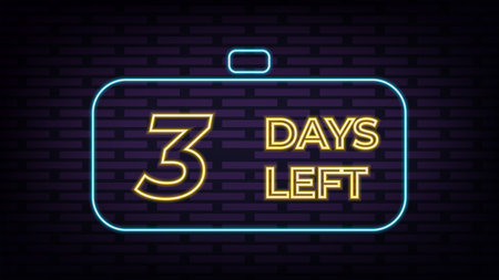 Days Left Badges and Stickers. Count time sale. Number of days left. Countdown left days banner. Count down vector banner template. Nine, eight, seven, six, five, four, three, two, one, zero days left. Vector illustrationのイラスト素材