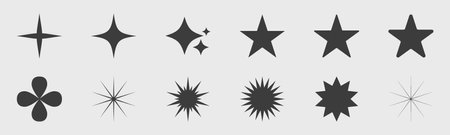 Vector set of Y2K. Trendy geometric design elements. Frames inspired brutalism. Isolated on background. Vector illustrationのイラスト素材