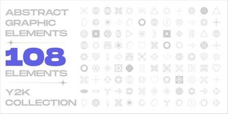 Brutalism shapes. Trendy geometric design elements. Abstract bauhaus forms. Minimalist linear form. Vector illustrationのイラスト素材