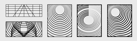 Vector set of Y2K. Minimalist geometric elements. Simple shapes forms. Icons Collection. Vector illustrationのイラスト素材