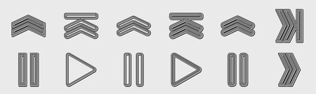 Brutalism shapes. Trendy geometric design elements. Abstract bauhaus forms. Isolated on background. Vector illustrationのイラスト素材