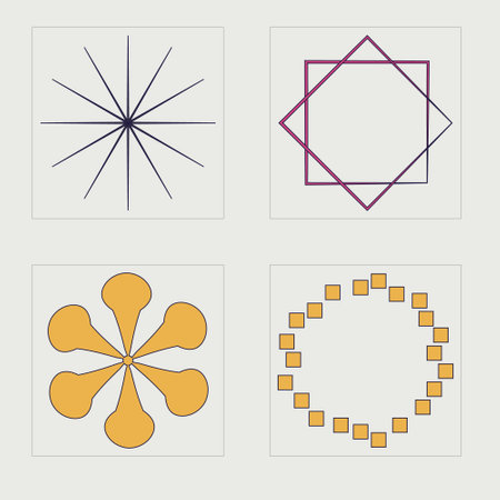 Brutalism shapes. Retro futuristic graphic ornaments. Modern abstract forms. Projects, posters, banners. Vector illustrationのイラスト素材