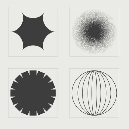 Retro futuristic elements for design. Retro futuristic graphic ornaments. Cyberpunk elements. Futuristic. Vector illustrationのイラスト素材