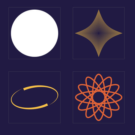 Vector Graphic Assets Set. Retro futuristic graphic ornaments. For modern T-shirts designed. Projects, posters, banners. Vector illustrationのイラスト素材