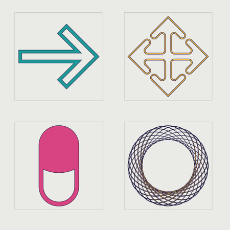 Brutalism shapes. Brutalism star and flower shapes. For modern T-shirts designed. Anti-design. Vector illustrationのイラスト素材