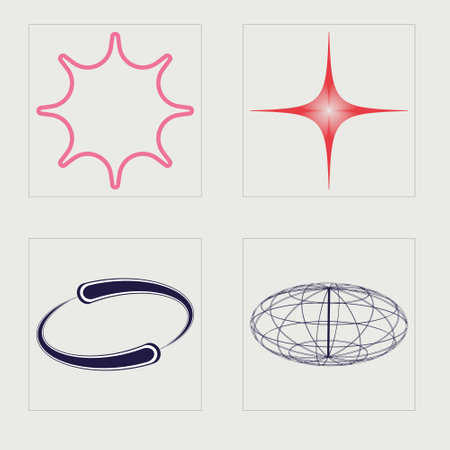 Vector set of Y2K. Large set of retro objects for design. Flat minimalist icons. Anti-design. Vector illustrationのイラスト素材