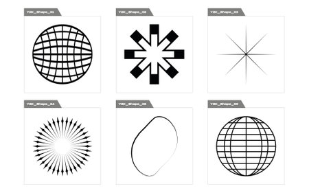 Set of Y2K style vectors of objects. Extraordinary Graphic Assets. For modern T-shirts designed. Isolated on black background. Vector illustrationのイラスト素材