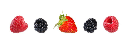 Collection of fresh mixed berries. Isolated on white background.