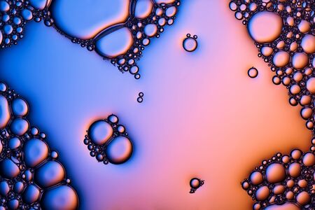 Closeup shot of foam bubbles from soap or shampoo washing.