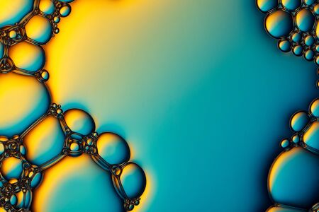 Closeup shot of foam bubbles from soap or shampoo washing.