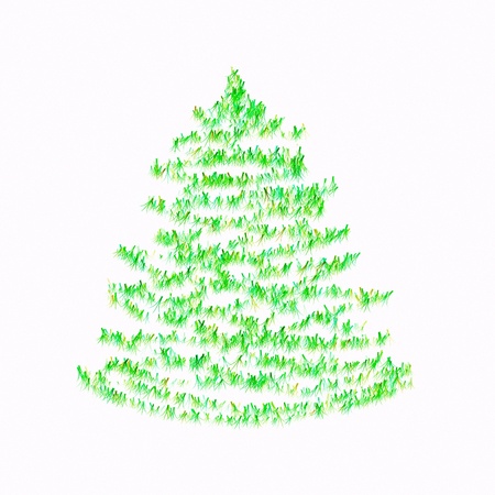Christmas tree drawn by a child の写真素材
