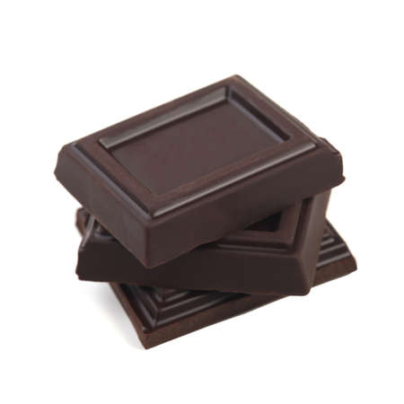 Dark chocolate isolated on whiteの写真素材