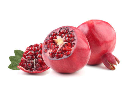 Pomegranates isolated on white backgroundの写真素材