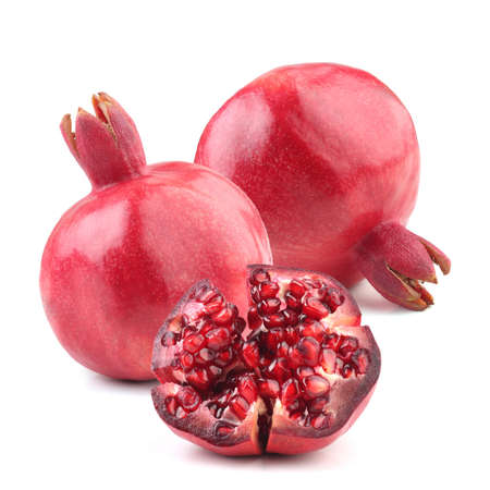 Pomegranates isolated on white backgroundの写真素材