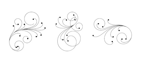 black decorative elements on a white backgroundのイラスト素材