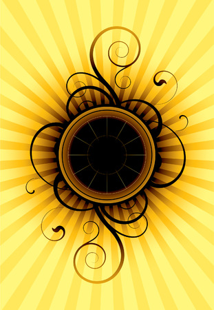 banner on a floral backgroundのイラスト素材