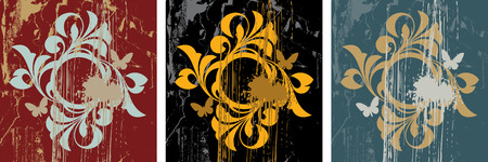 Retro abstracts with butterfliesのイラスト素材