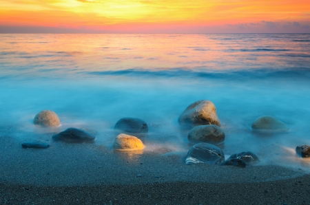 Seascape at sunsetの写真素材