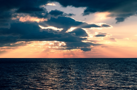 Seascape at morning timeの写真素材