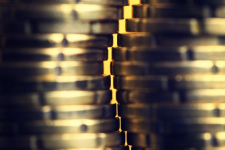 Macro shot of euro coins