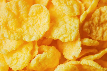 Abstract background. Macro of corn flakes