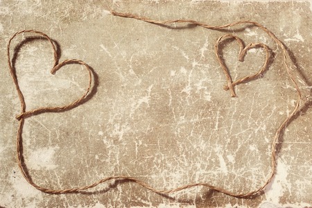 Handmade vintage Valentines day backgroundの写真素材