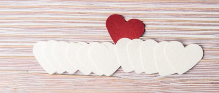 Valentines day concept with red heart among whiteの写真素材