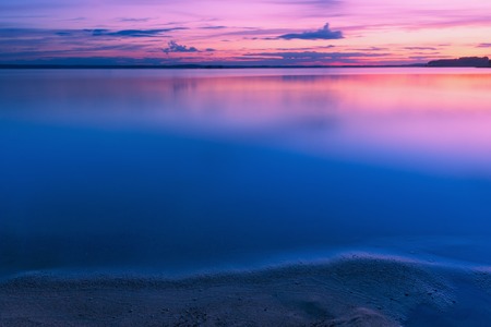 Landscape with sunset at lake