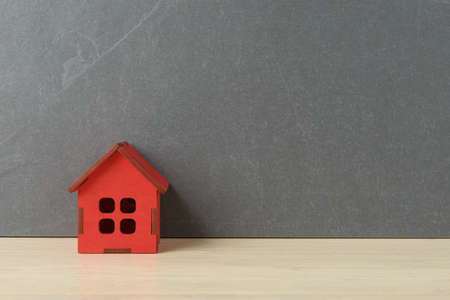 House model over grey background with copy spaceの写真素材
