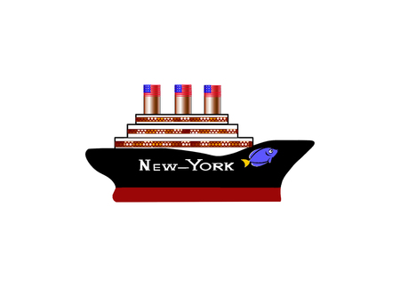 American  passenger cruise  ship New-York.のイラスト素材