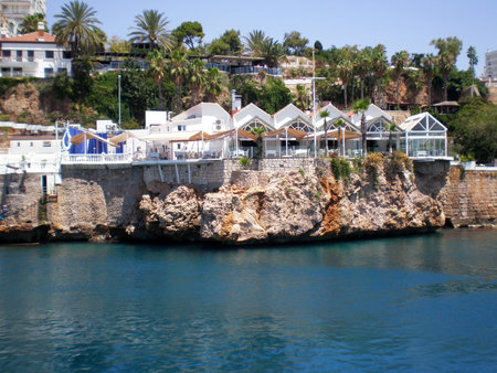 Panorama of the old city of Antalya with a view of the port ntalya, Turkeyのeditorial素材
